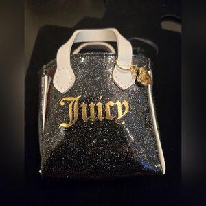 Juicy Couture Black Glitter Mini Tote Bag charm